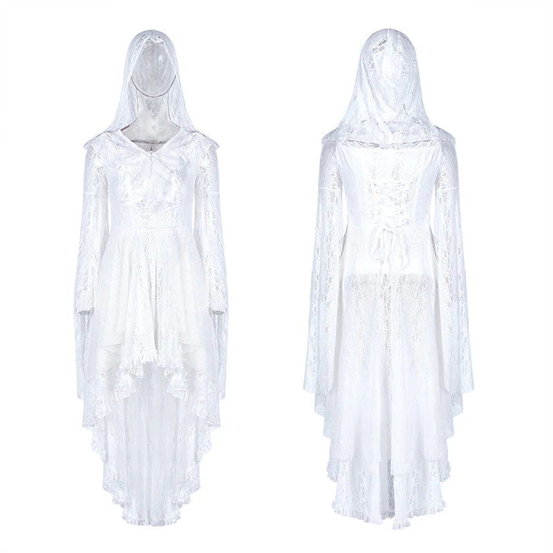 WQ-456 Wilderness Witch Lace Irregular Dress - Image 9