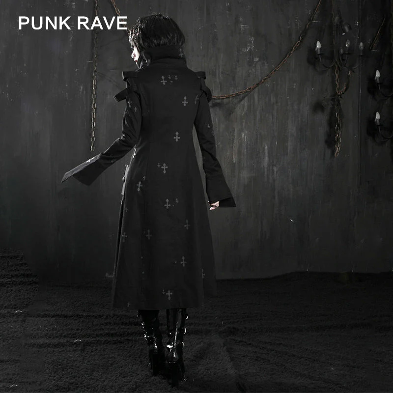 Y-209 Winter Ankle Length Long Gothic Trench Coats With High Neck - Image 2