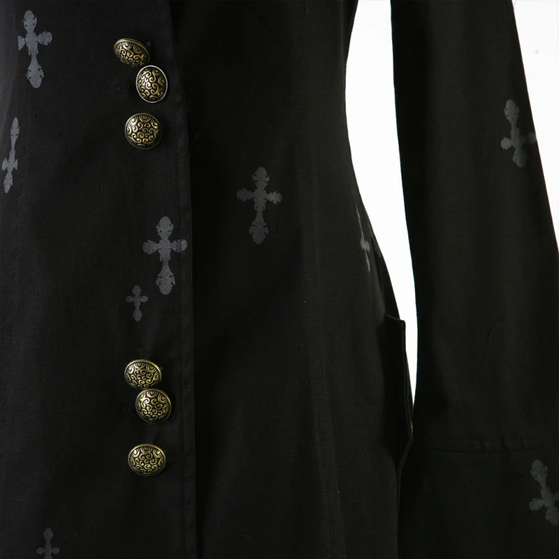 Y-209 Winter Ankle Length Long Gothic Trench Coats With High Neck - Image 6