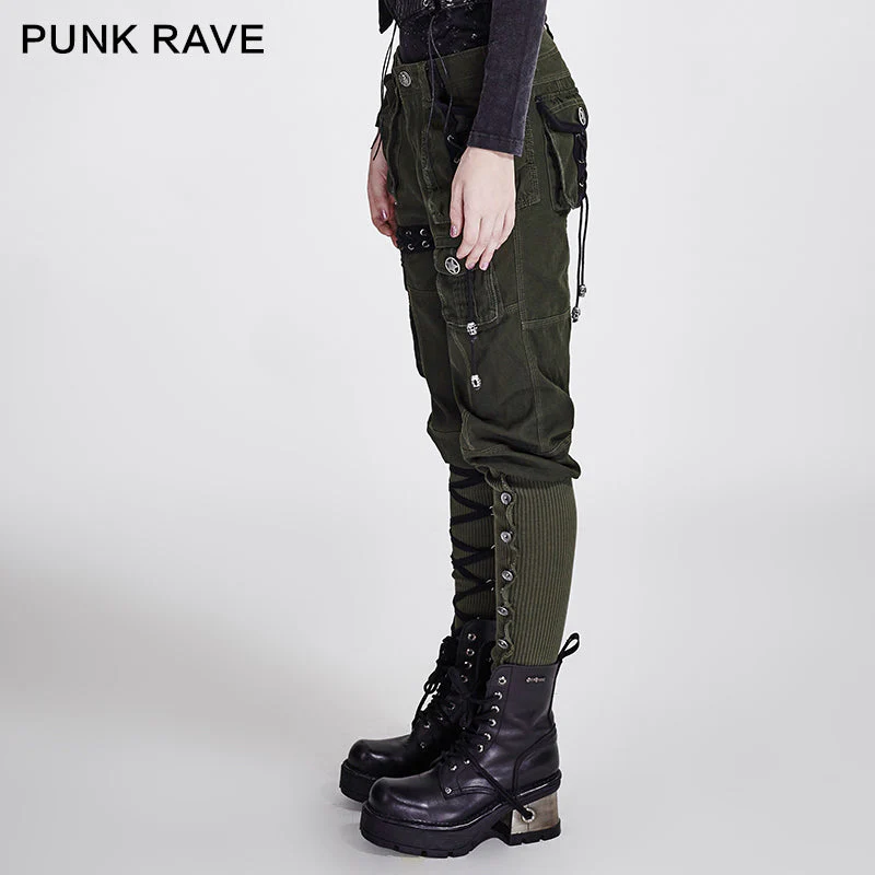K-256 Winter Casual Capri Punk Pants With Loose Linen Wide Leg Baggy - Image 12