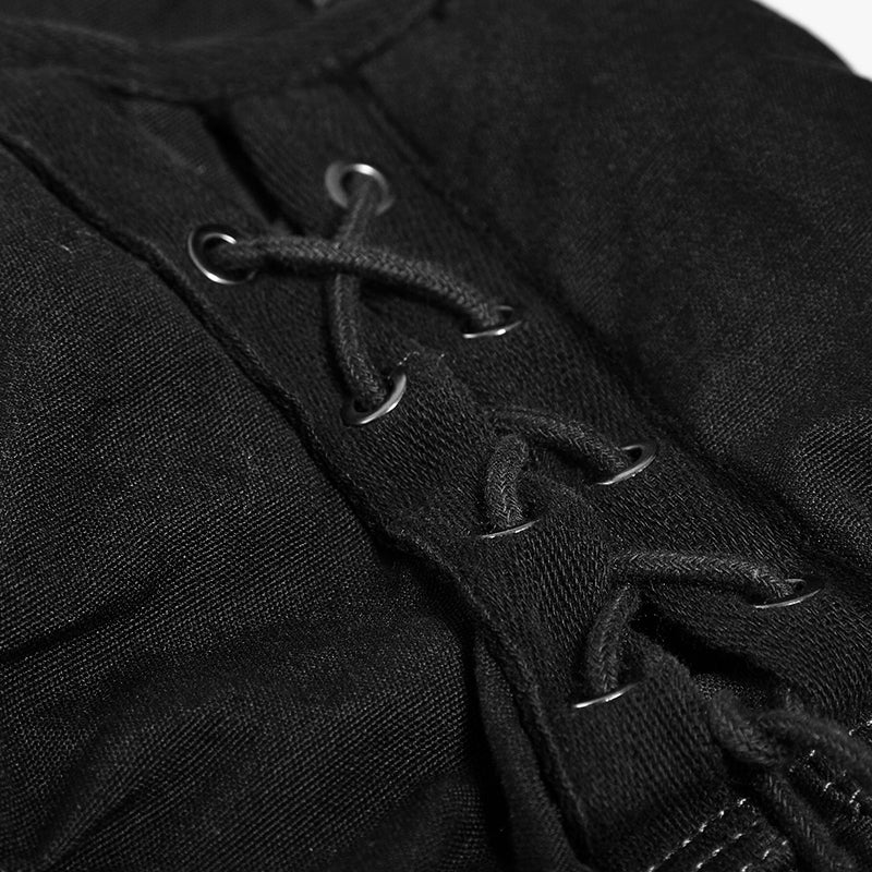 K-256 Winter Casual Capri Punk Pants With Loose Linen Wide Leg Baggy - Image 5