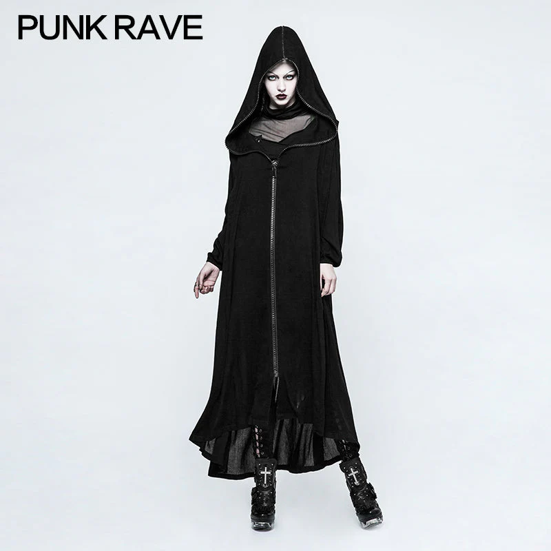 Y-770 Winter Handsome Soft Long Gothic Jacket Knitting Cross Coat