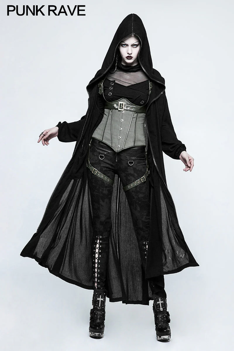 Y-770 Winter Handsome Soft Long Gothic Jacket Knitting Cross Coat - Image 6
