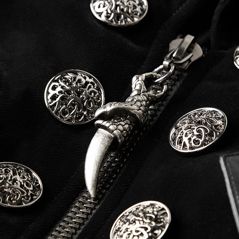 Y-815 Winter Long Leather Velvet Gothic Coat With Active Belt - Image 5