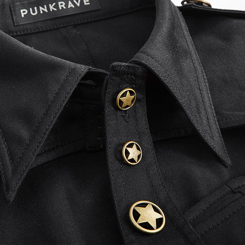 Y-625 Winter Uniform Style Punk Shirts With Long Puff Sleeves - Image 10
