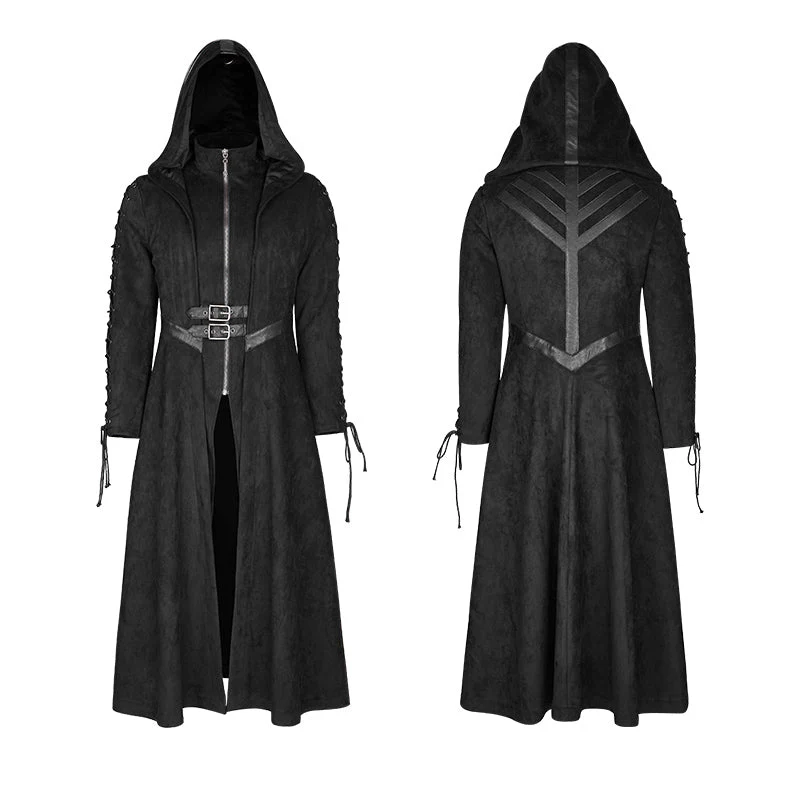 Y-780 Winter Velvet Dark Angel Long Gothic Coat With Large Hat - Image 4