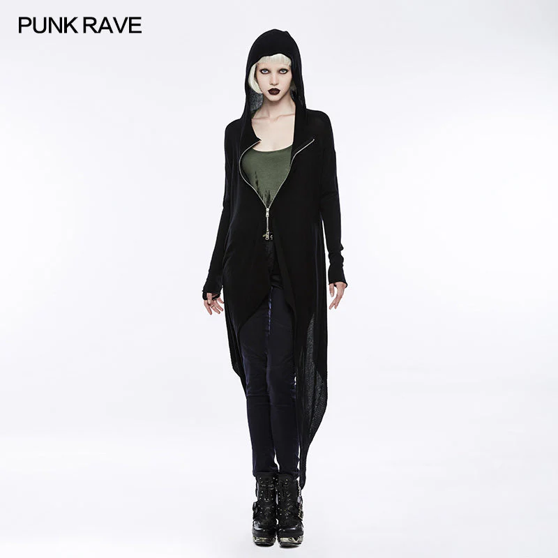 OPM-067 Witch Gothic Coat Darkness Knitted Cardigan With Hood