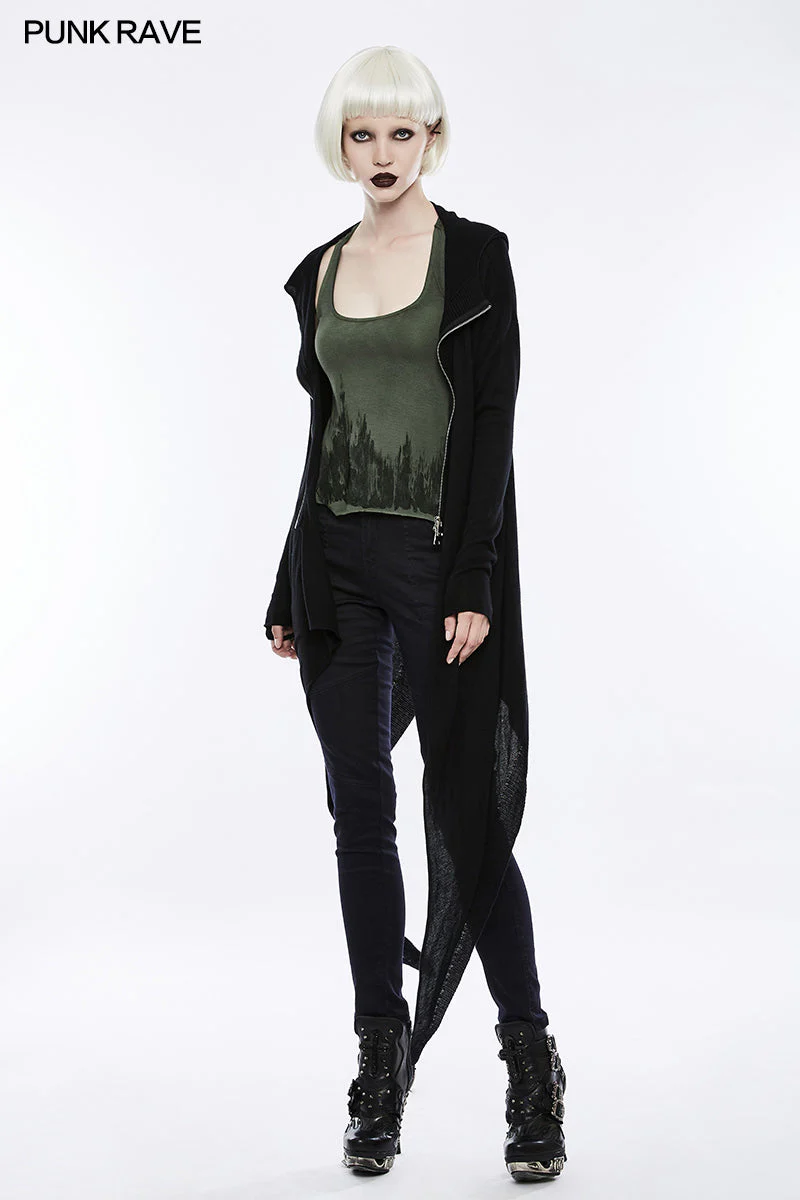 OPM-067 Witch Gothic Coat Darkness Knitted Cardigan With Hood - Image 11