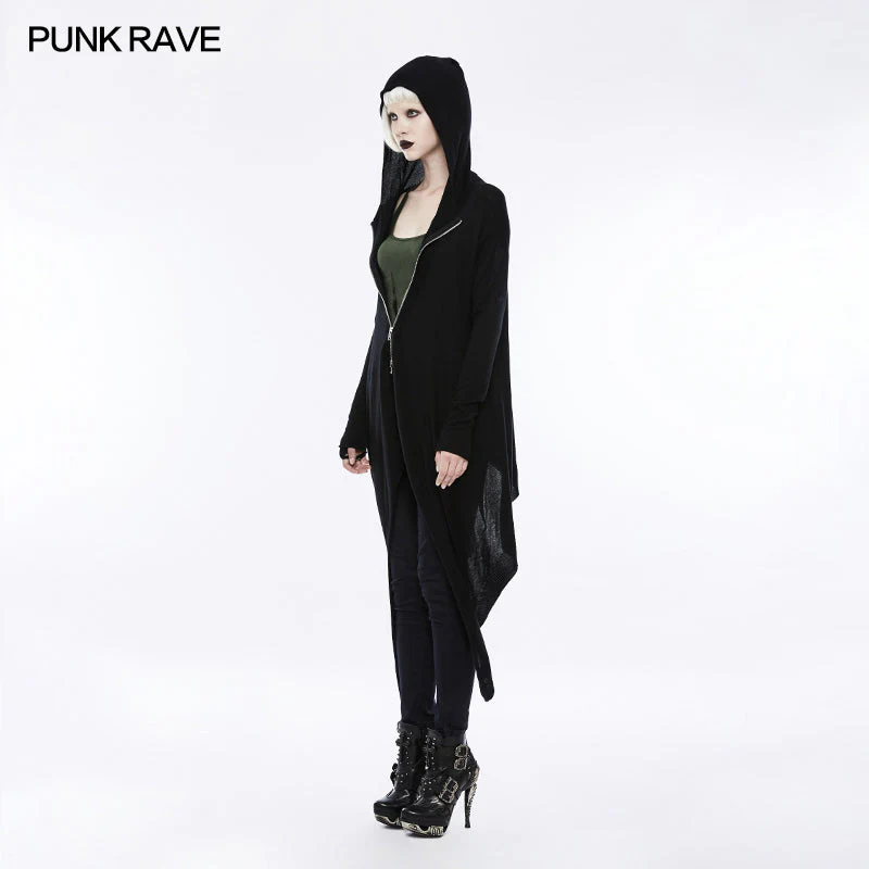 OPM-067 Witch Gothic Coat Darkness Knitted Cardigan With Hood - Image 2