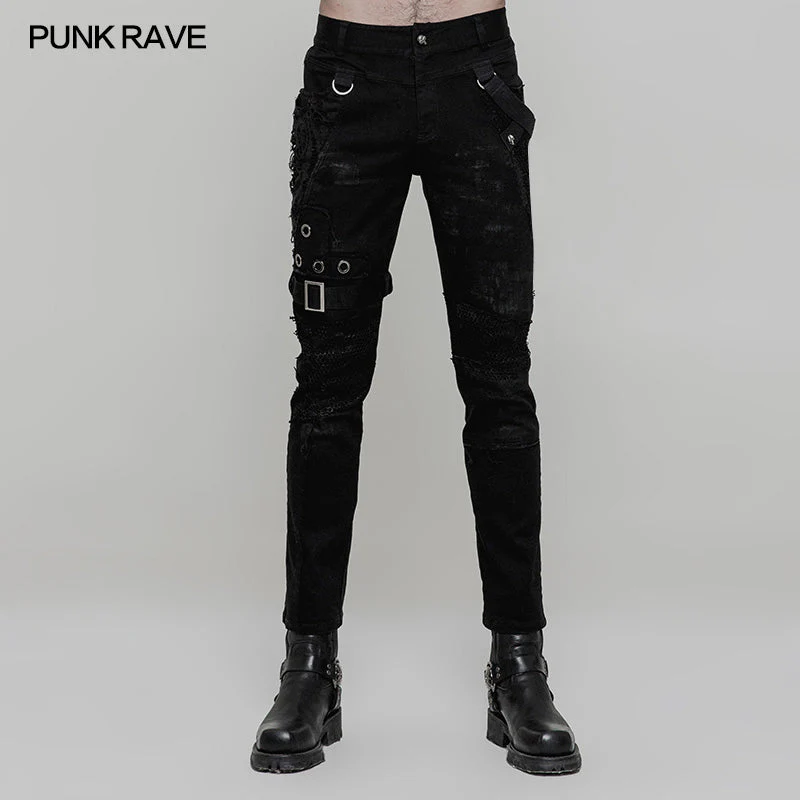 WK-319 Personality Vintage Trousers Punk Pants For Women