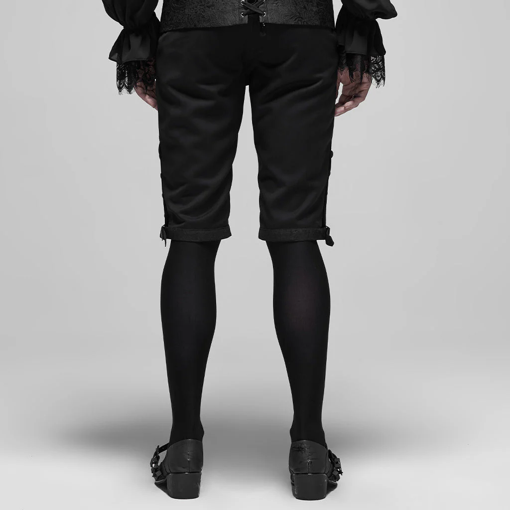 WK-405XDM Vintage Lace-Up Grey Punk Pants Knee-Length Buttons - Image 35