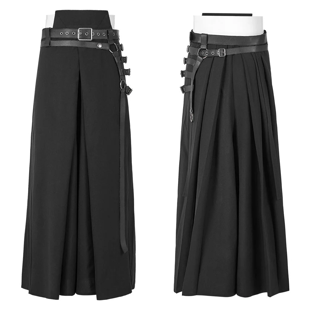 WK-413XCM Mens Gothic Warrior Pants with Adjustable Leather Straps - Image 16