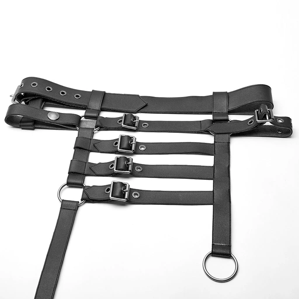 WK-413XCM Mens Gothic Warrior Pants with Adjustable Leather Straps - Image 20