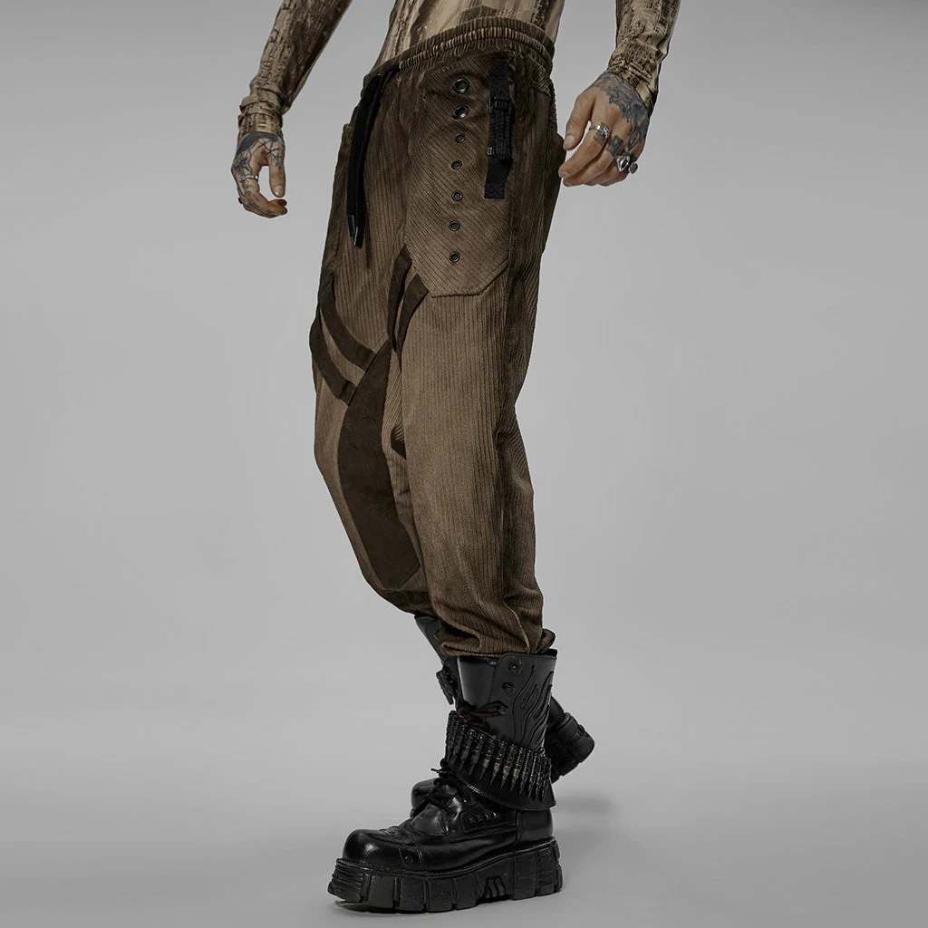 WK-524XCM black Post-Apocalyptic Punk Pants with Strap Details - Image 31