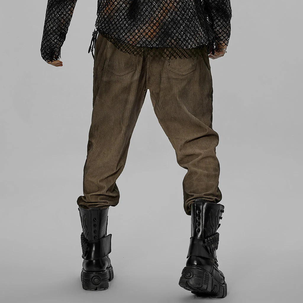 WK-524XCM black Post-Apocalyptic Punk Pants with Strap Details - Image 32