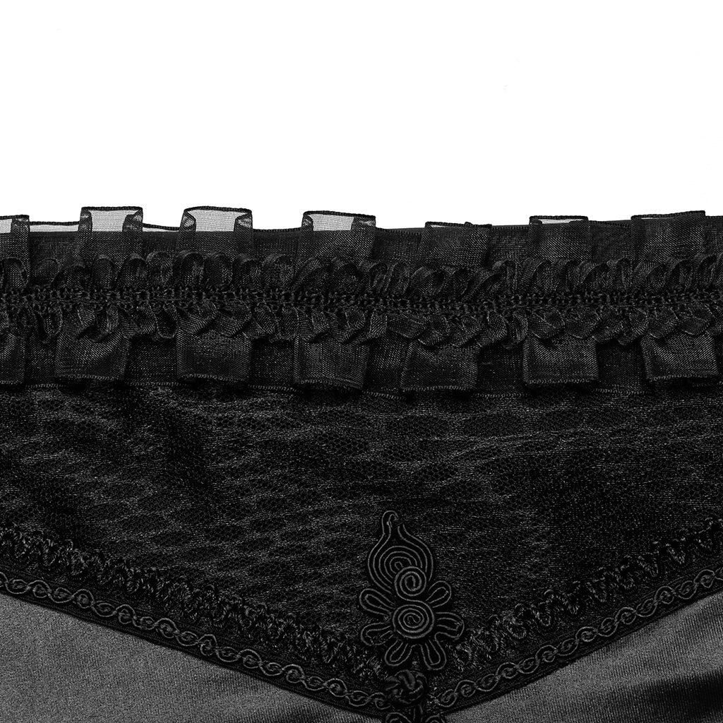 WK-574DDF Gothic Pants Mesh Panel Lace-Up Faux Leather Leggings - Image 10