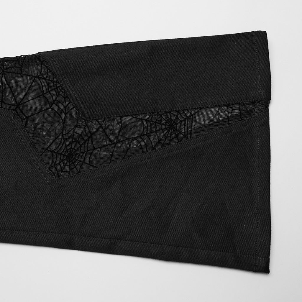 WK-595XCF Gothic Flared Pants with Mesh Cutouts and Pointed Details - Image 10