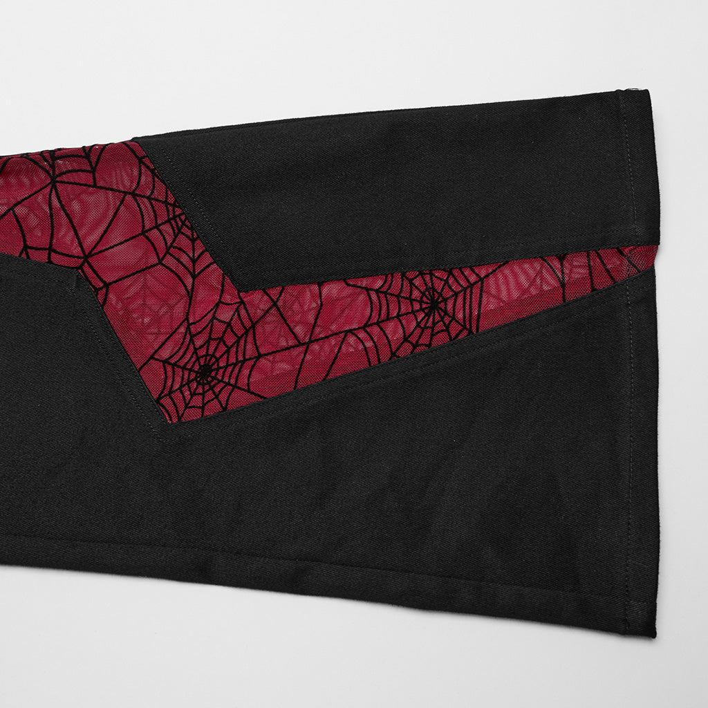 WK-595XCF Gothic Flared Pants with Mesh Cutouts and Pointed Details - Image 29
