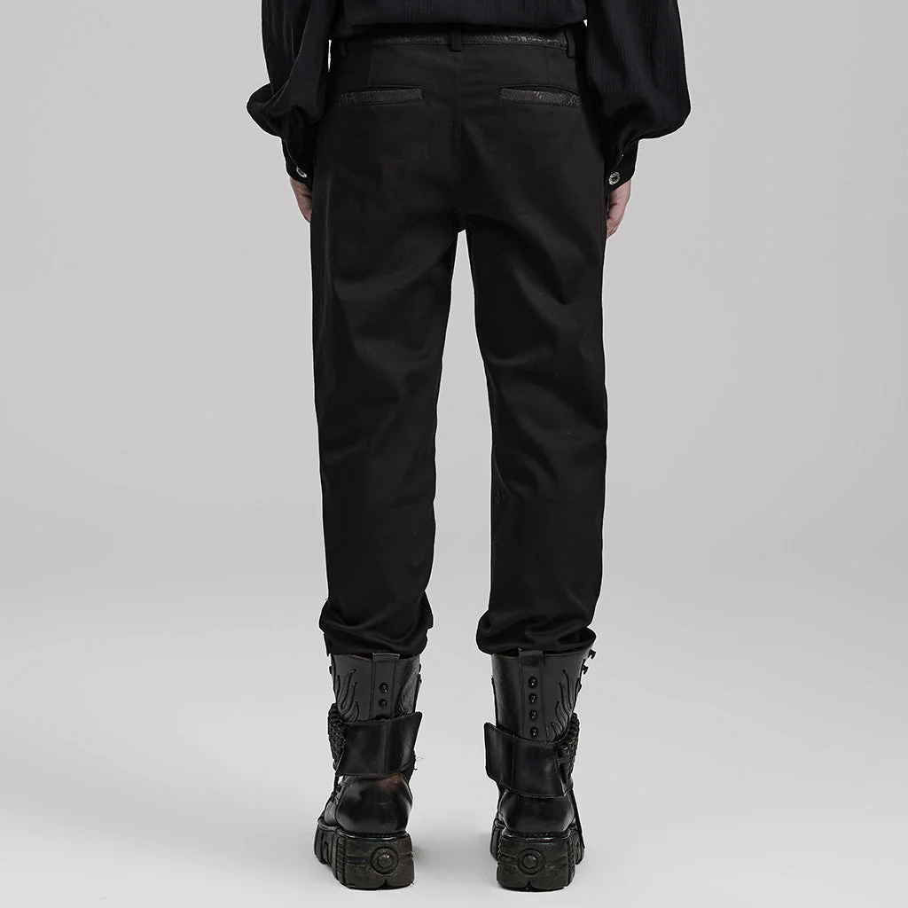 WK-601XCM Gothic Slim Fit black Pants With Lace Details - Image 14