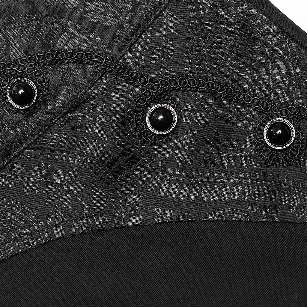 WK-601XCM Gothic Slim Fit black Pants With Lace Details - Image 18