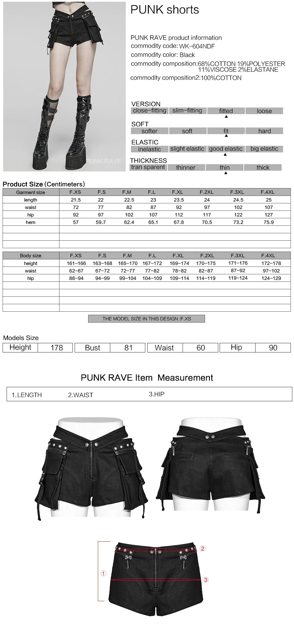 WK-604NDF Edgy black Cargo Punk Pants with Rivet Detailing - Image 11