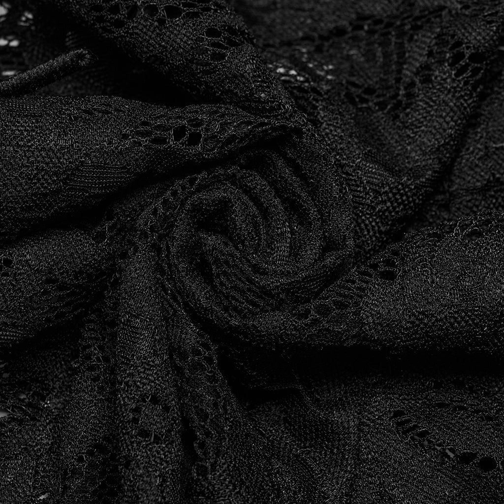 WK-610XCF Elegant Lace Flare Gothic Pants with Fringe Detailing - Image 35