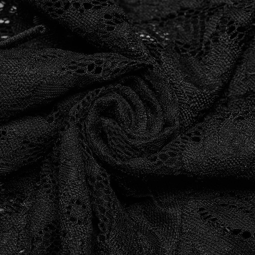 WK-610XCF Elegant Lace Flare Gothic Pants with Fringe Detailing - Image 8