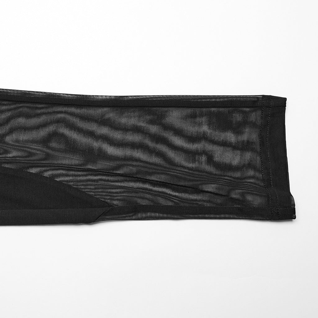WK-611DDF Gothic Mesh Cutout Punk Pants with Buckle Detailing - Image 19