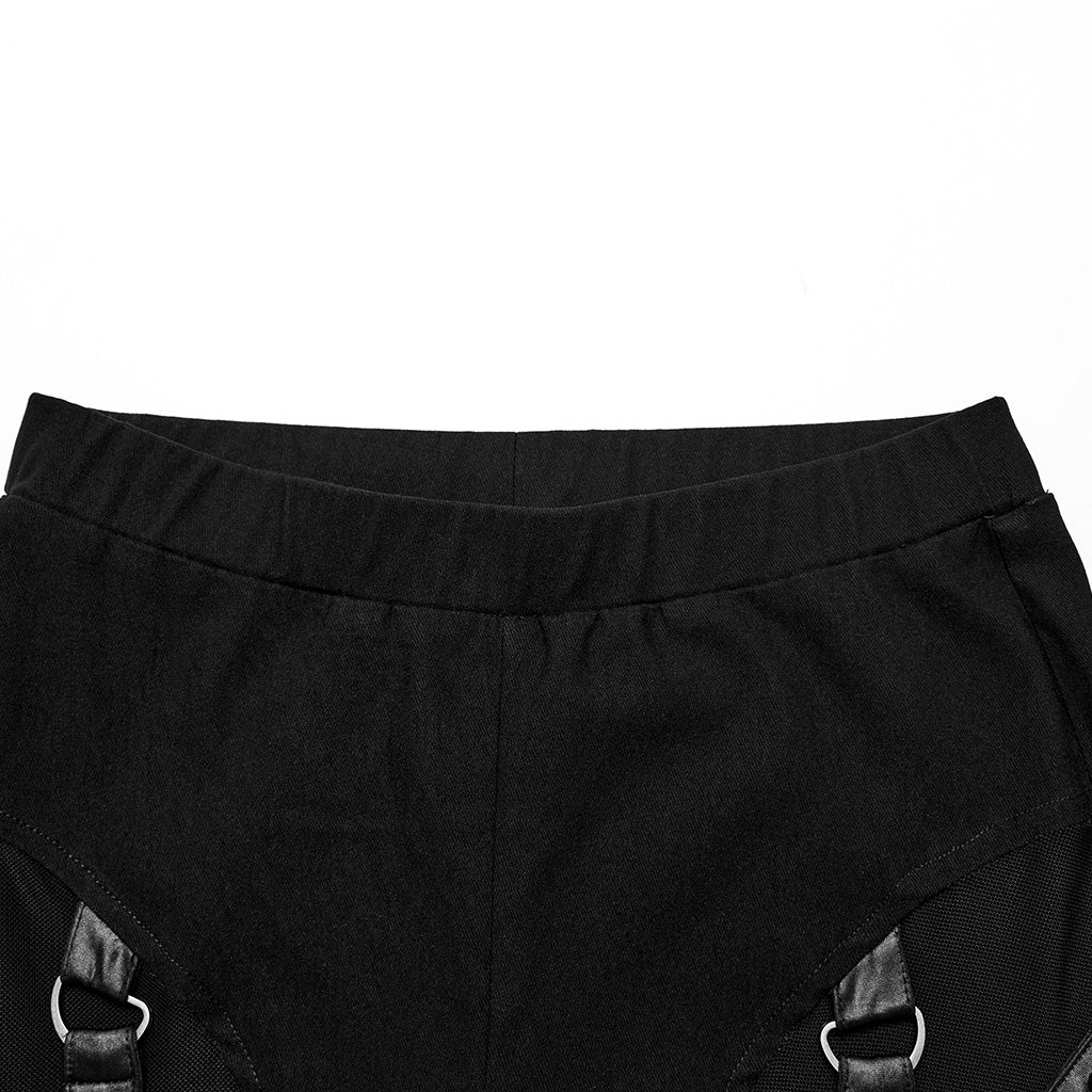 WK-613DDF Gothic Strapped Mesh Cutout Punk Pants Bold Style - Image 10