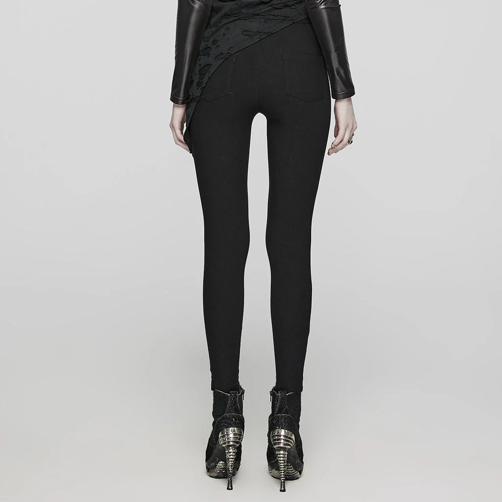 WK-613DDF Gothic Strapped Mesh Cutout Punk Pants Bold Style - Image 14