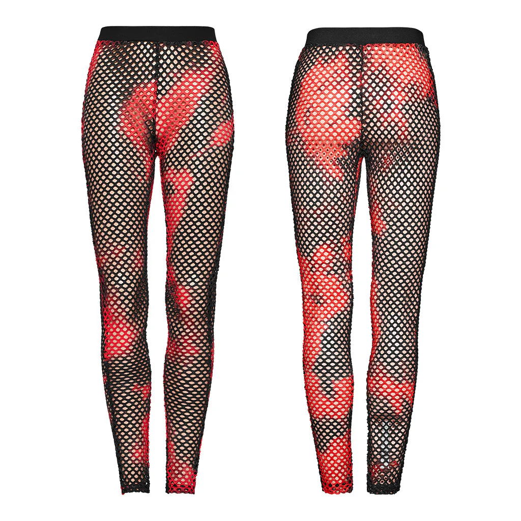 WK-617DDF Edgy Fishnet Punk Pants with Elastic Fit Design - Image 24
