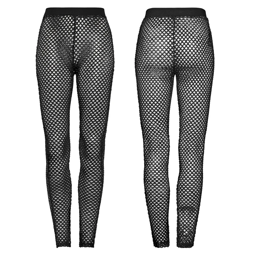 WK-617DDF Edgy Fishnet Punk Pants with Elastic Fit Design - Image 31