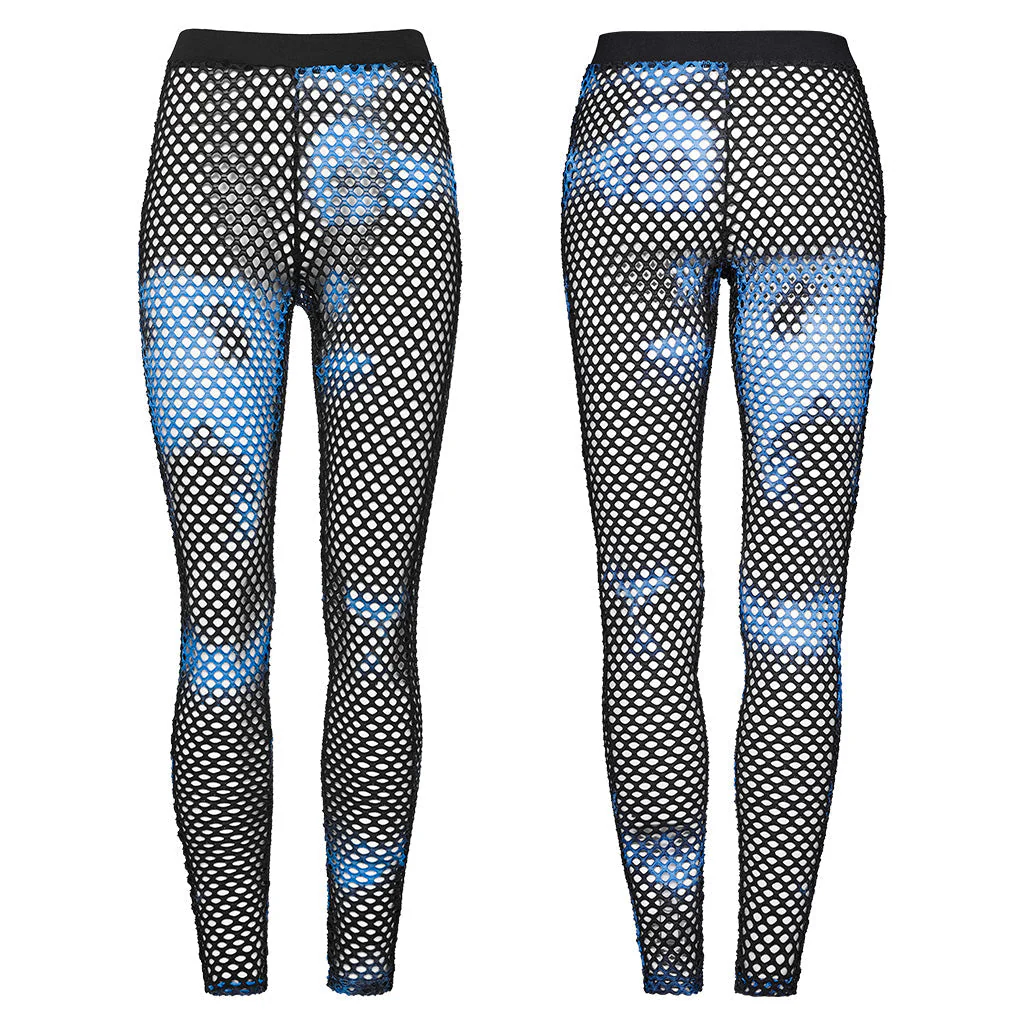 WK-617DDF Edgy Fishnet Punk Pants with Elastic Fit Design - Image 40