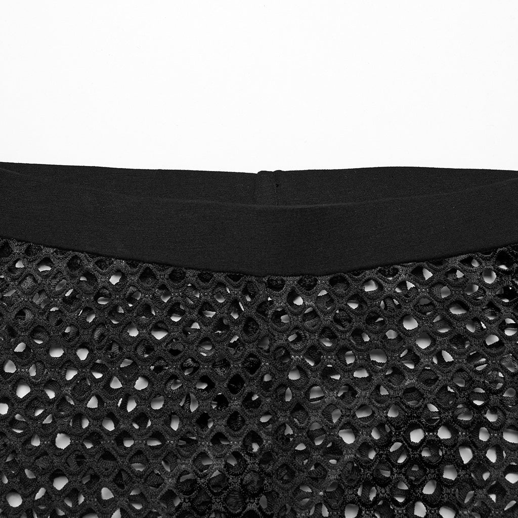 WK-617DDF Edgy Fishnet Punk Pants with Elastic Fit Design - Image 7