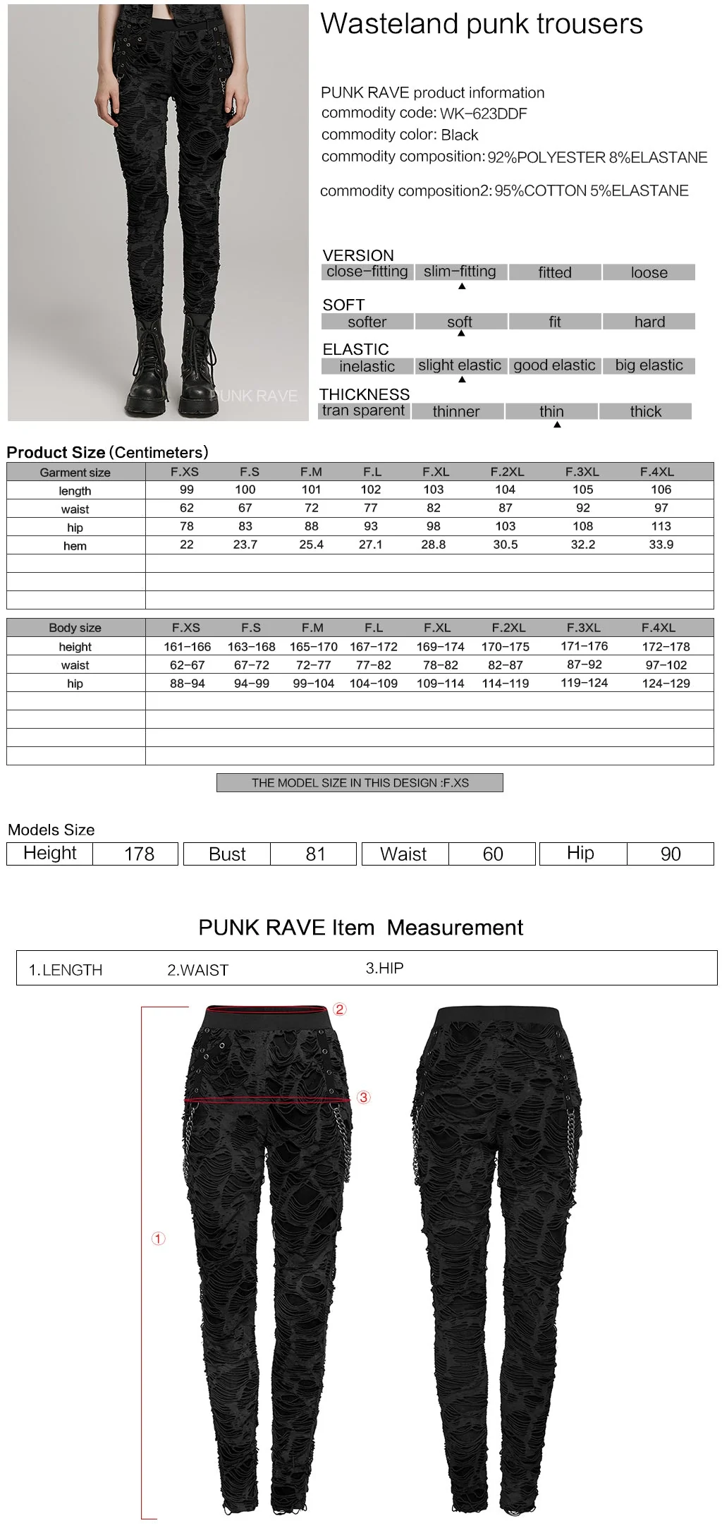 WK-623DDF Grunge Camouflage Punk Pants with Textured Layered Design - Image 11