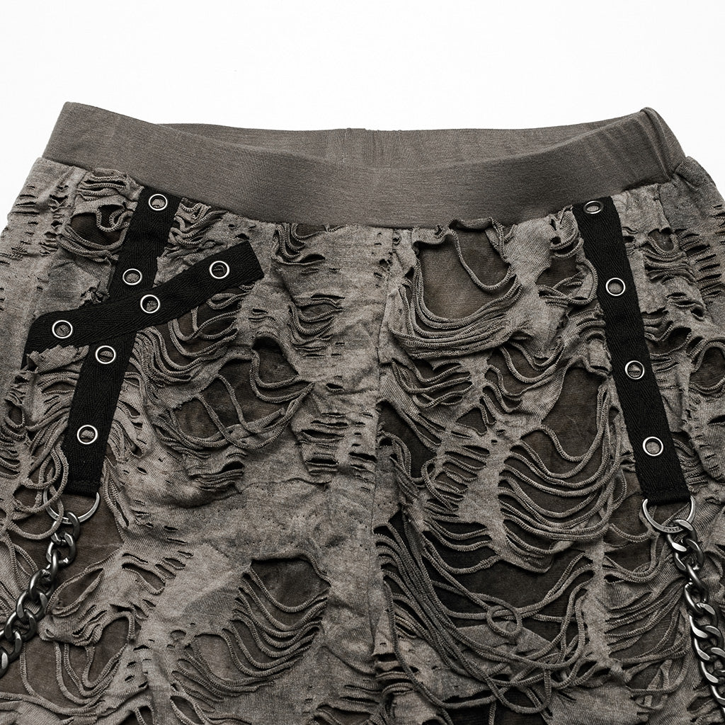 WK-623DDF Grunge Camouflage Punk Pants with Textured Layered Design - Image 25