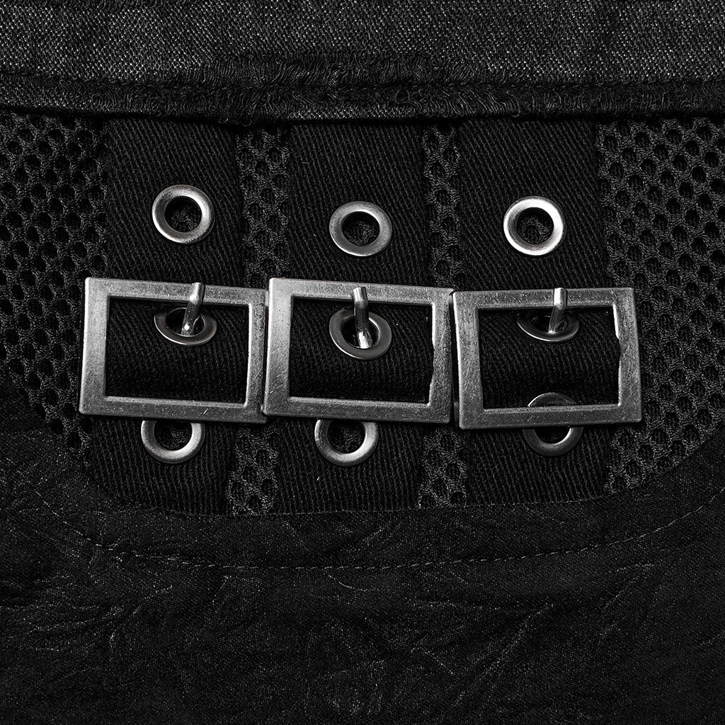 WK-629XCM Gothic Buckle Strap Punk Pants with Lace-Up Details - Image 18