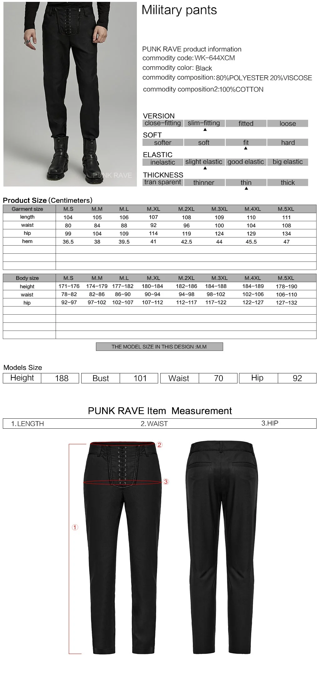 WK-644XCM Gothic black Slim-Fit Pants with Bold Red Stitching Accents - Image 11