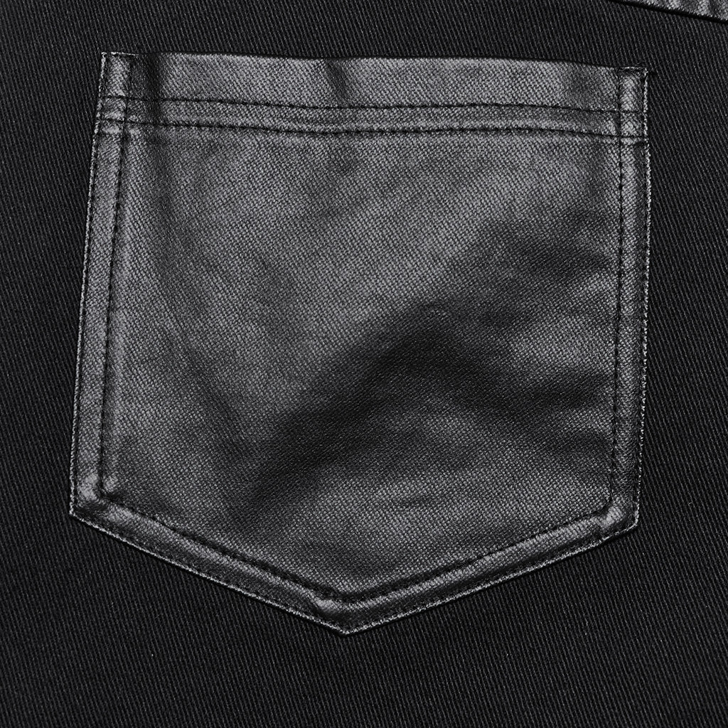 WK-650XCF Edgy Flare Punk Pants with Rivet Detailing and Leather Accents - Image 10