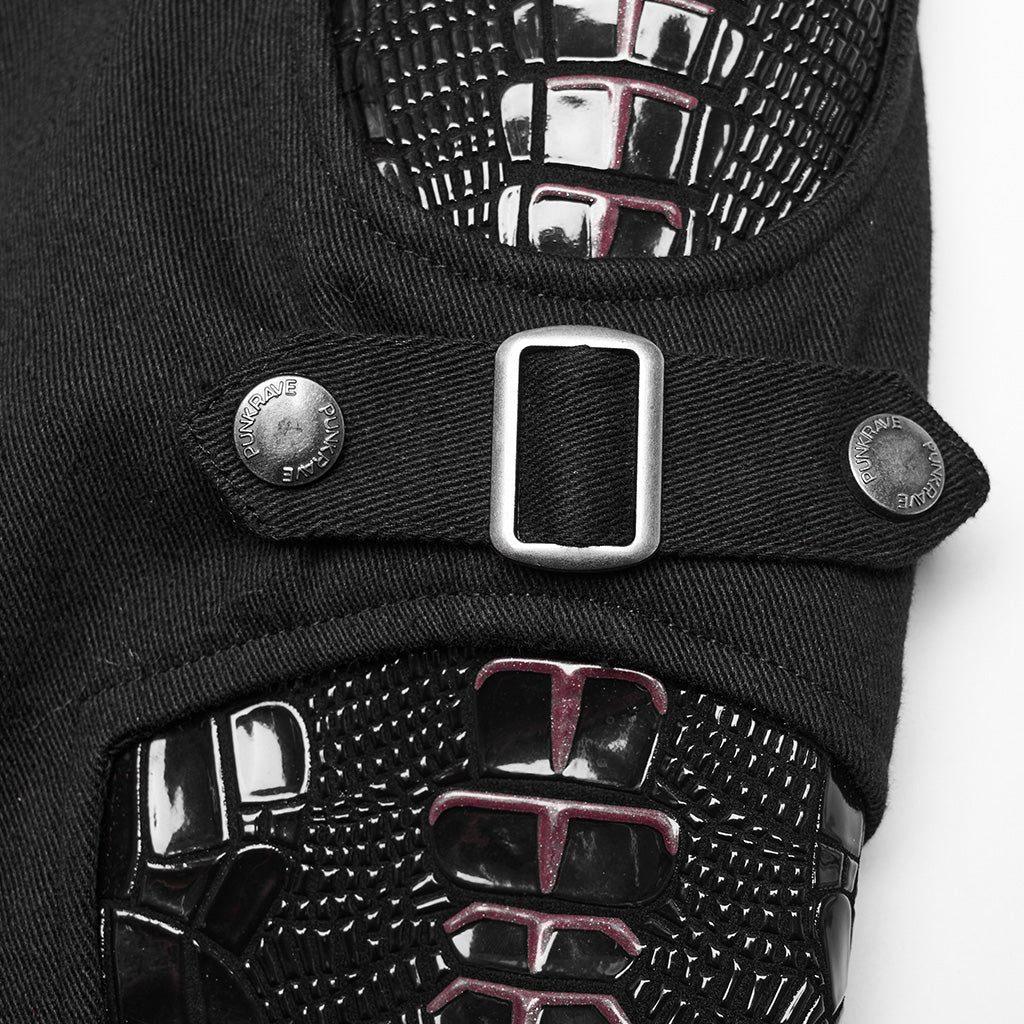 WK-654XCF Slim-Fit black Elastic Punk Pants with Buckle Details - Image 17