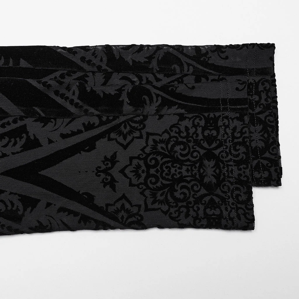 WK-655DDF Gothic Lace Pattern Slim-Fit black Leggings - Image 20