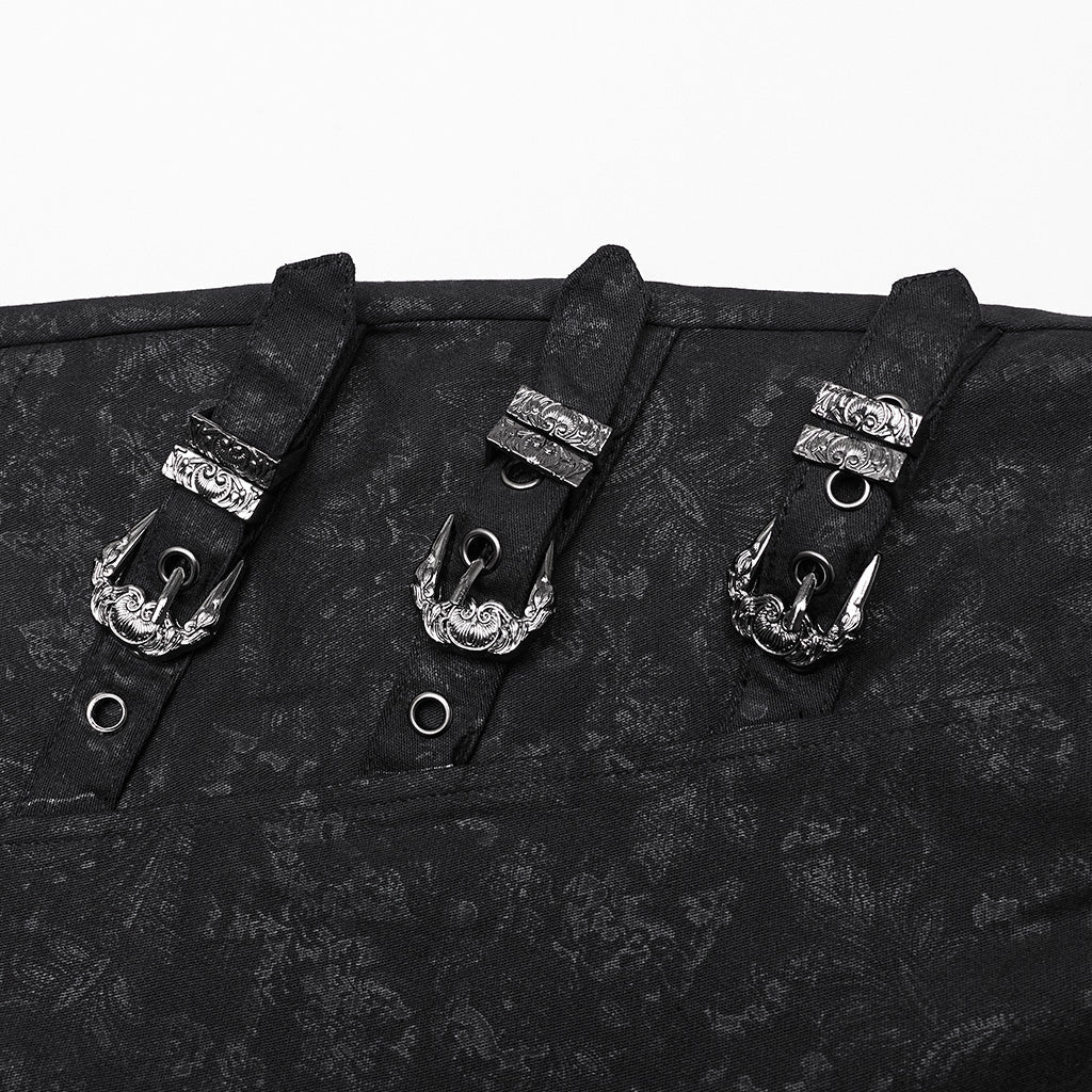 WK-656XCF Edgy Buckle Strap Gothic Punk Pants High Waist Design - Image 17