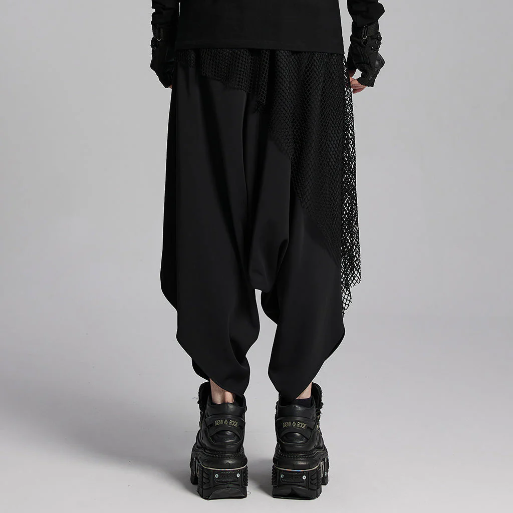 WK-662XCM Gothic Drop Crotch Mesh Layered Punk Pants - Image 13