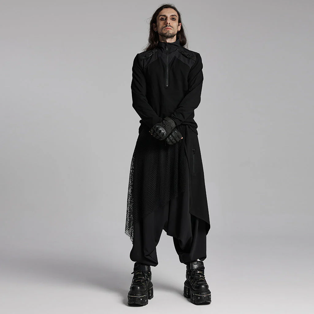 WK-662XCM Gothic Drop Crotch Mesh Layered Punk Pants - Image 14