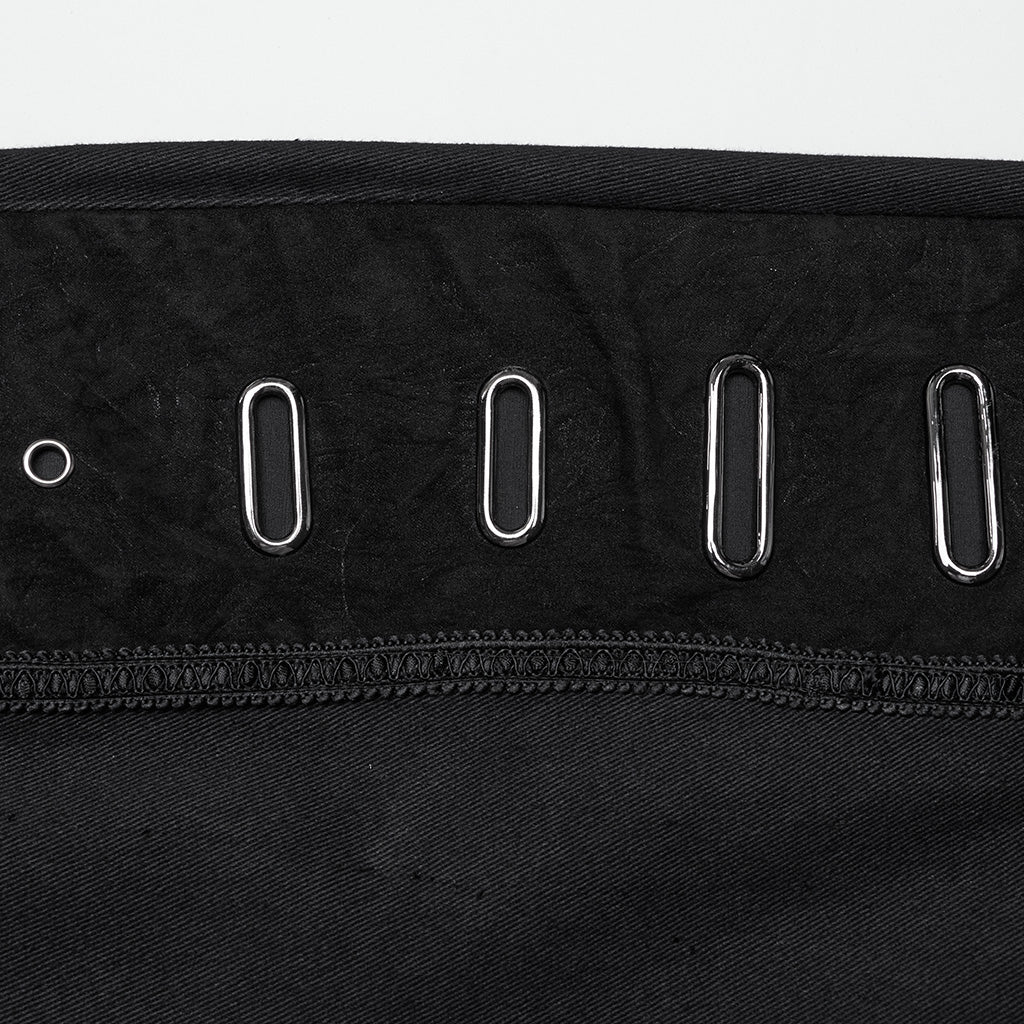 WK-663XCM Edgy Chain-Accent Black Punk Pants with Buckle Details - Image 16