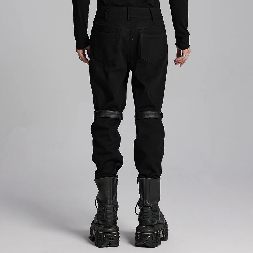 WK-664XCM Gothic Buckle Strap Punk Pants for Edgy Style - Image 13