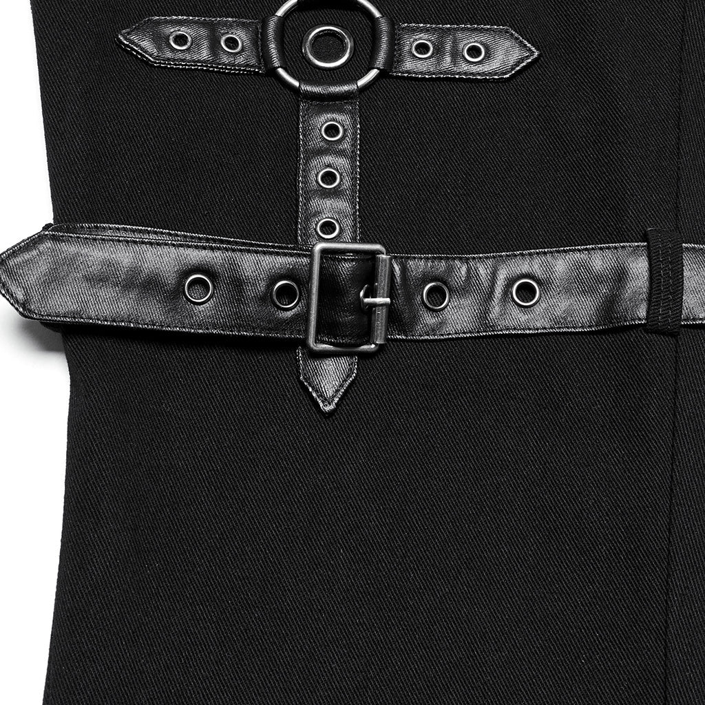 WK-664XCM Gothic Buckle Strap Punk Pants for Edgy Style - Image 16
