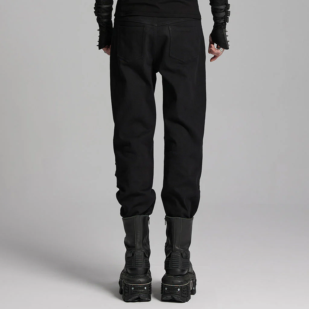 WK-665XCM Edgy Black Tactical Punk Pants with Armor Detailing Design - Image 21
