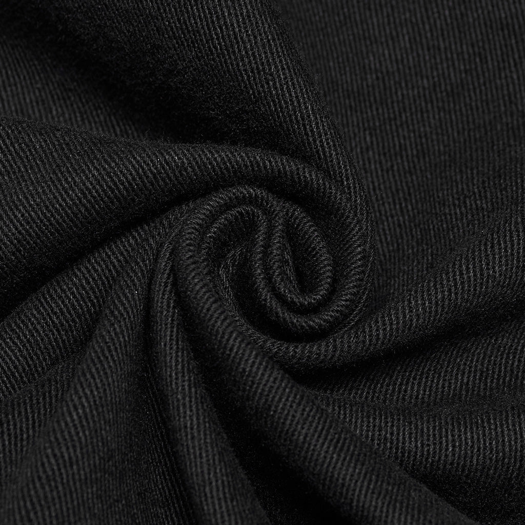 WK-665XCM Edgy Black Tactical Punk Pants with Armor Detailing Design - Image 26