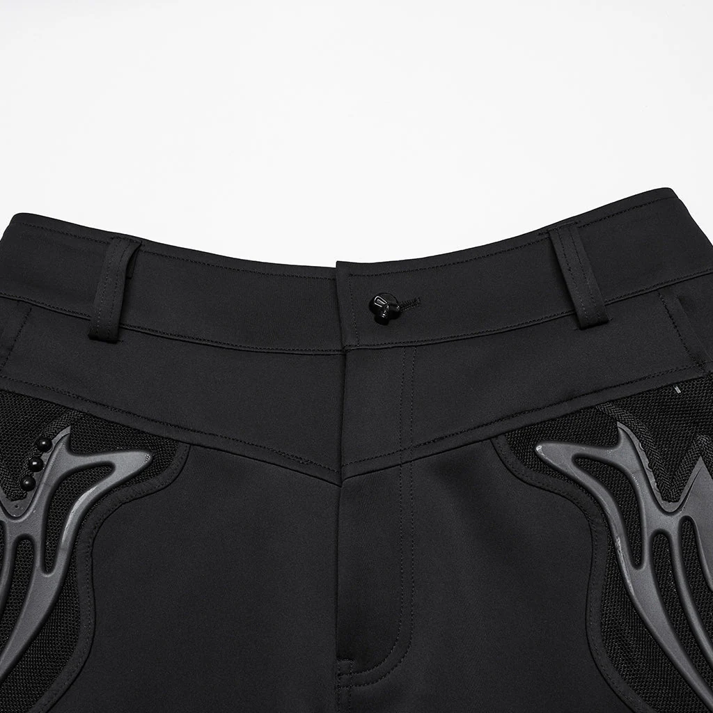 WK-668XCM Mens Punk Pants Gothic Style Black Trousers with Unique Embroidery - Image 17